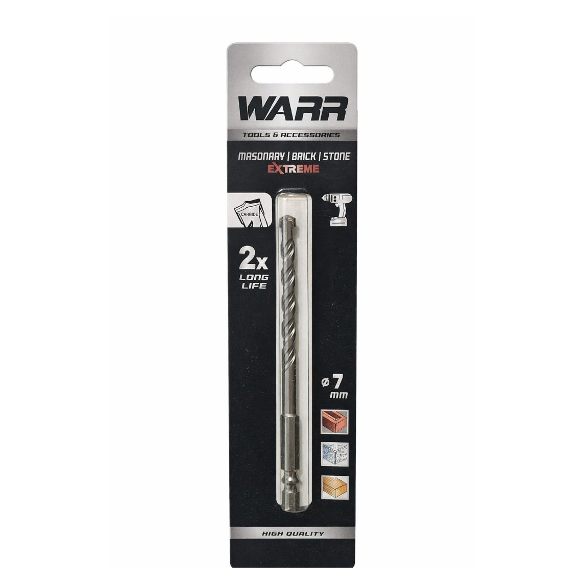 120mm x 7mm hex shank combi drill bits