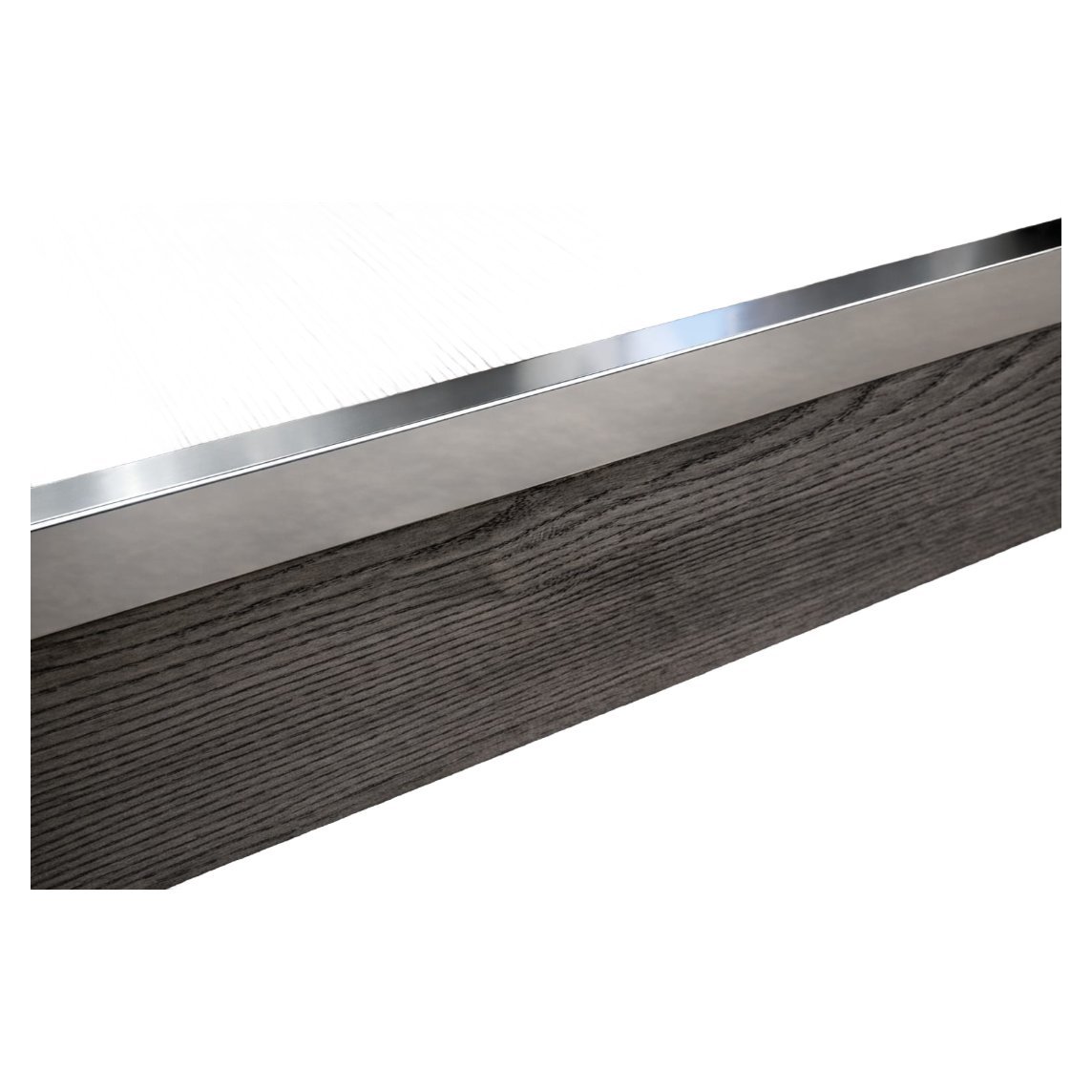 12mm Ramp Self‑Adhesive Chrome Effect Door Threshold Peel & Stick • 900mm Length - Image 2