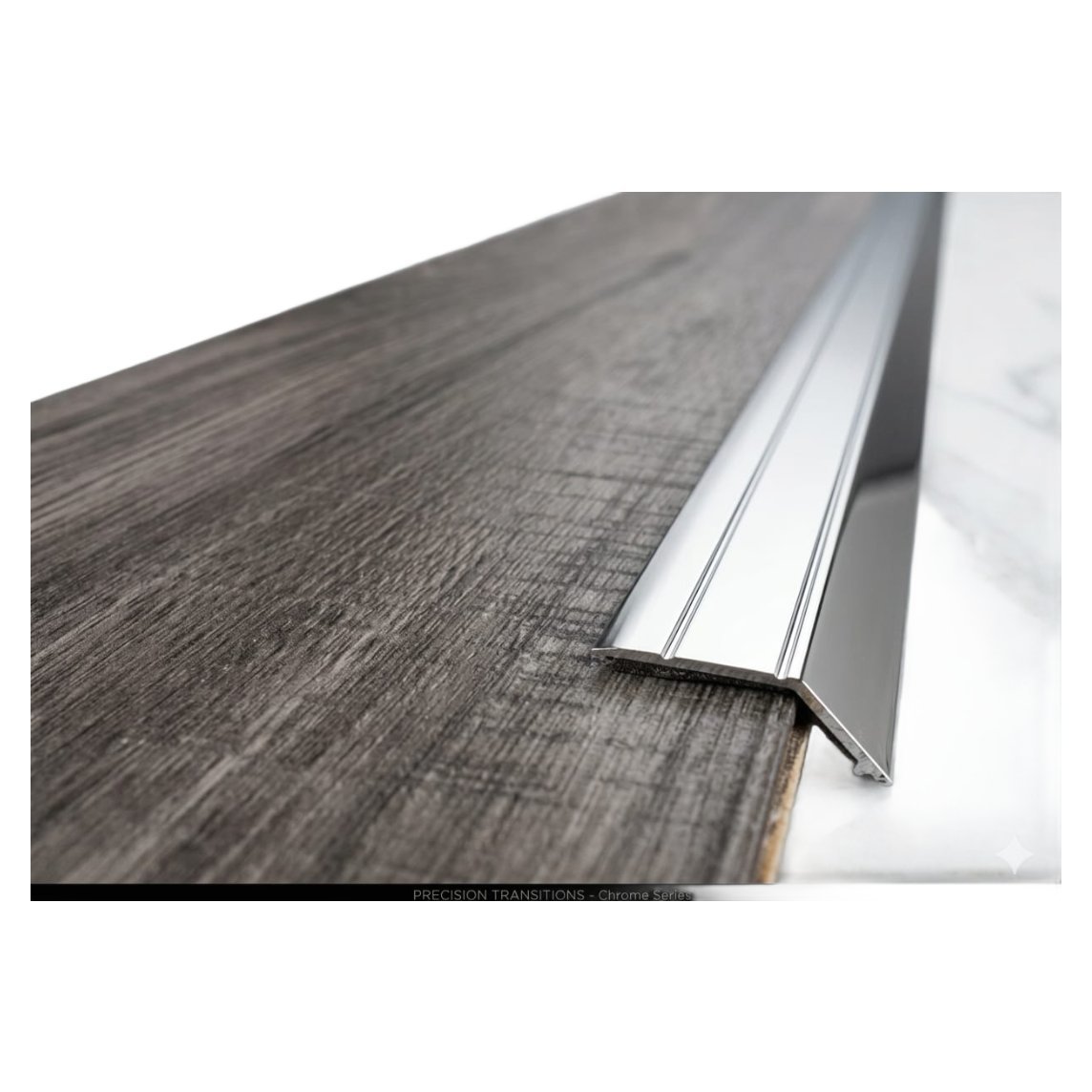 12mm Ramp Self‑Adhesive Chrome Effect Door Threshold Peel & Stick • 900mm Length